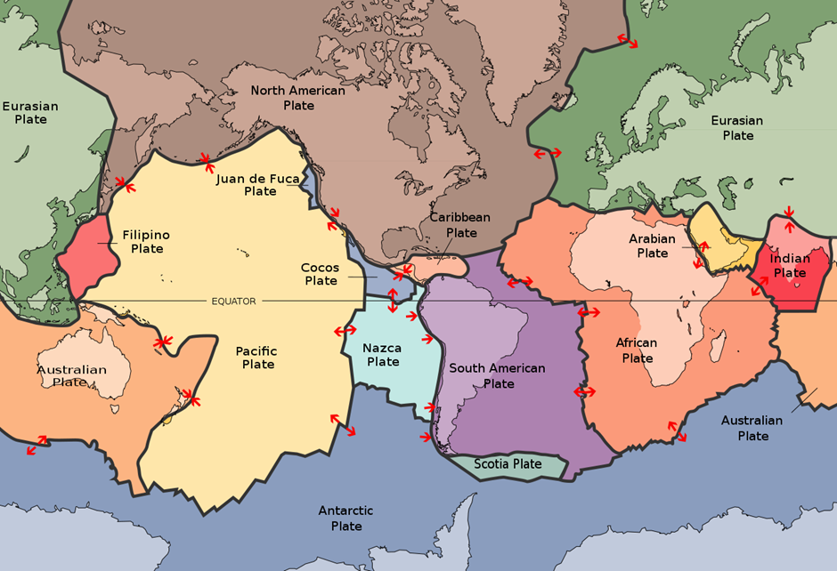 Nash. Simplified Map of Earth's Principal Tectonic Plates