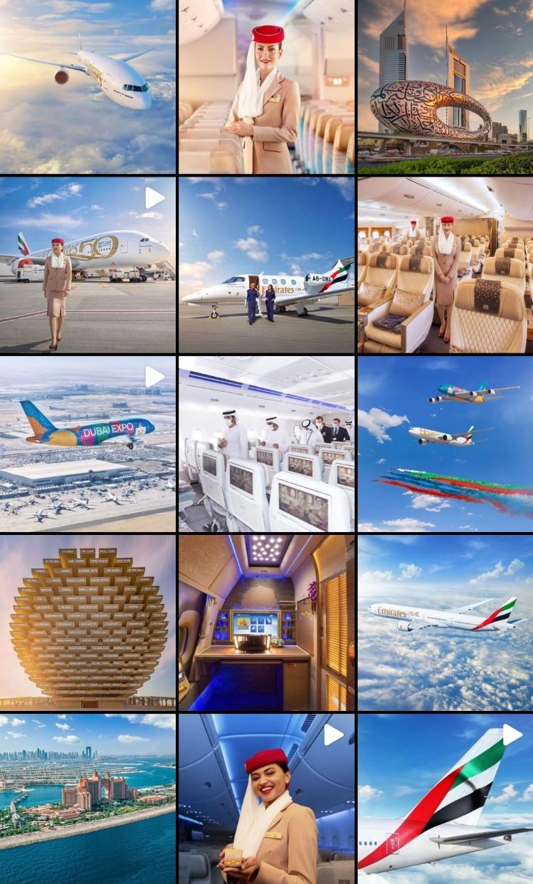 A Screenshot of Emirates’ Official Instagram Page