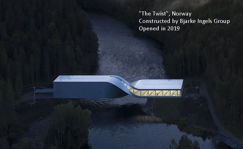 Bjarke Ingel’s “The Twist” bridge museum at Kistefos, Norway.