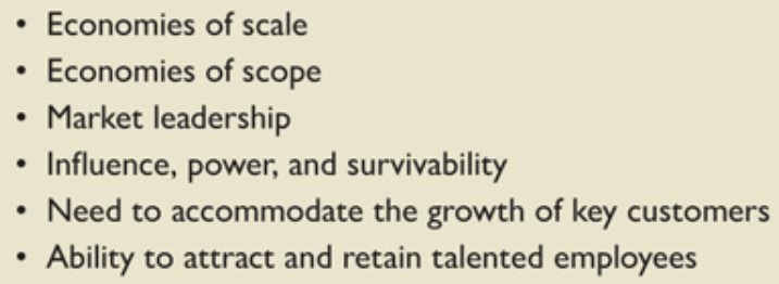 Reasons for Growth