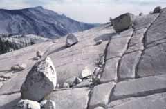 Massive jointed granite at Yosemite National Park.