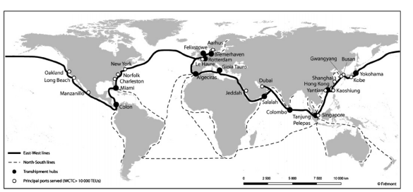 Maersk global shipping network 