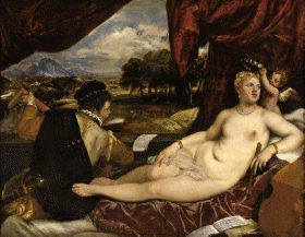 Venus and the Lute Player by Titian