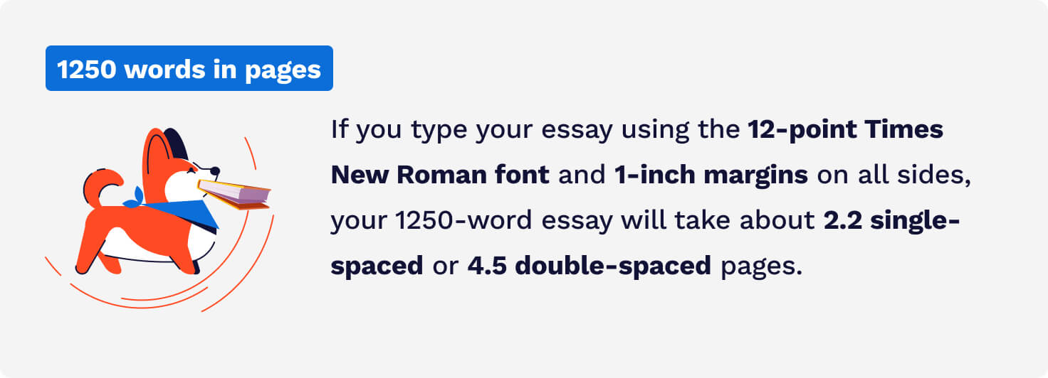 how many paragraphs in a 1250 word essay