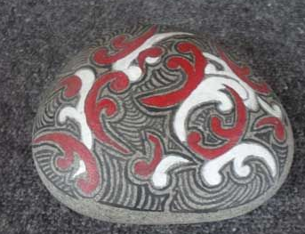 A Maori stone painting illustration. 