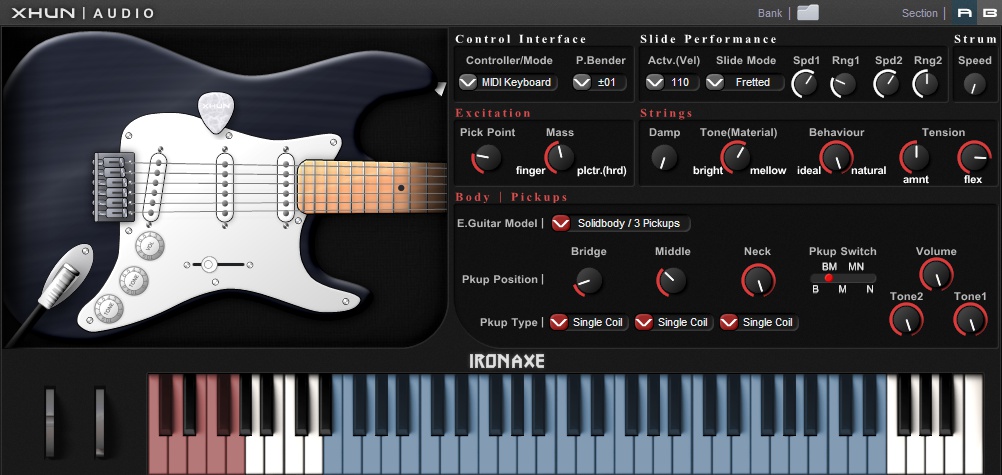 Fully digital version of an electric guitar