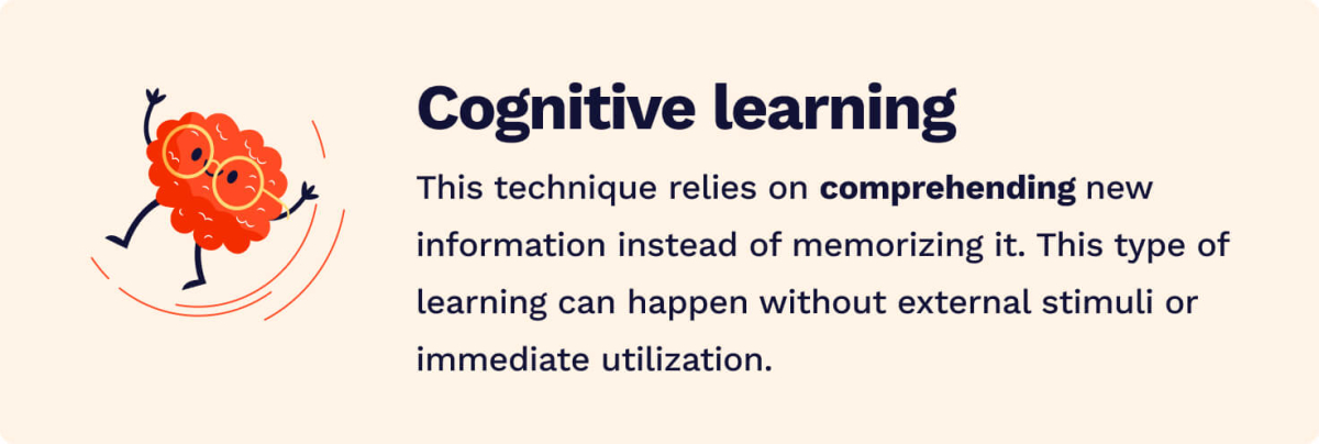 The picture defines cognitive learning. 