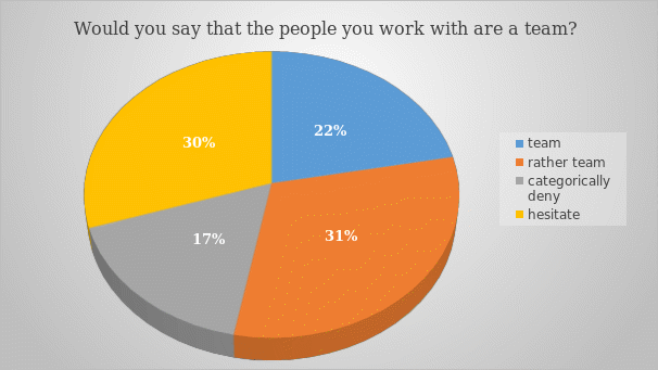 Would you say that the people you work with are a team?