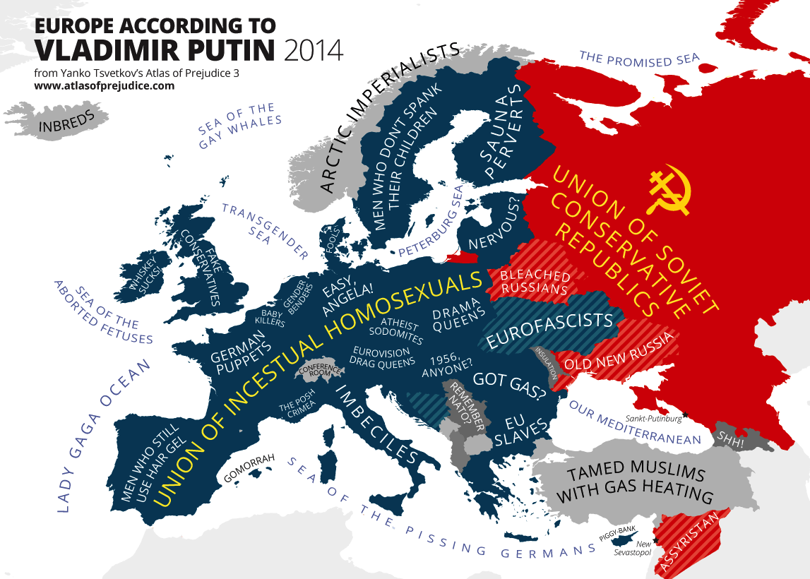 A Parodic Map of Europe Through the Eyes of Tsvetkov 