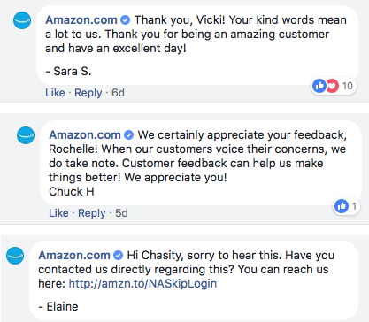 Amazon’s feedback
