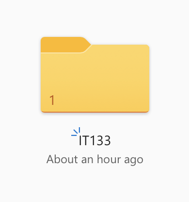 Screenshot of folder IT133 in OneDrive