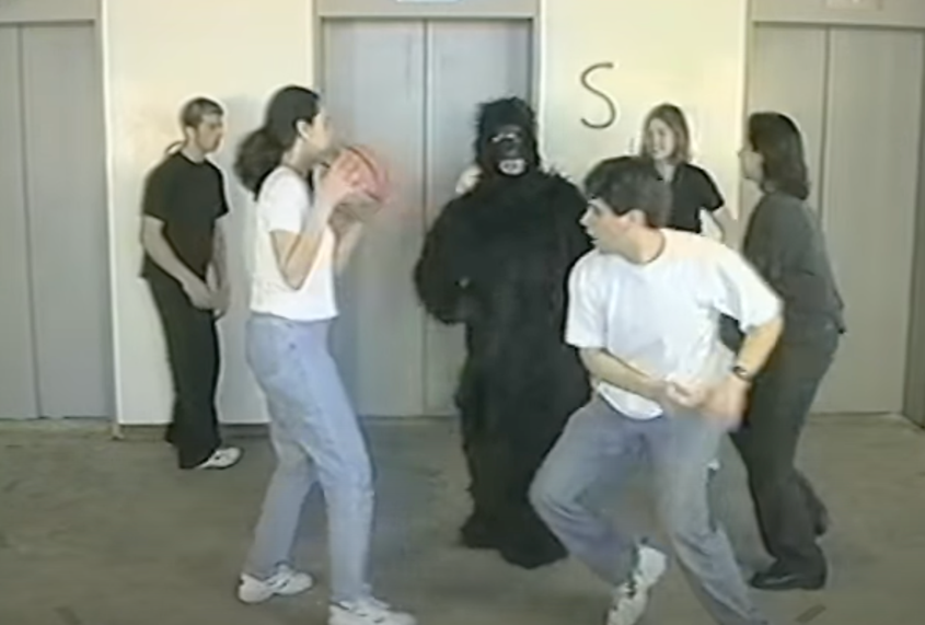 Screenshot from the Video of the Invisible Gorilla Experiment 
