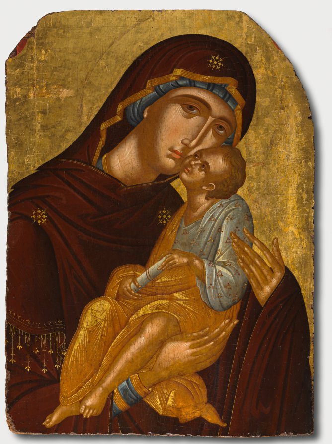 Icon of the Mother of God and Infant Christ (Virgin Eleousa), c. 1425–50, by Angelos Akotantos