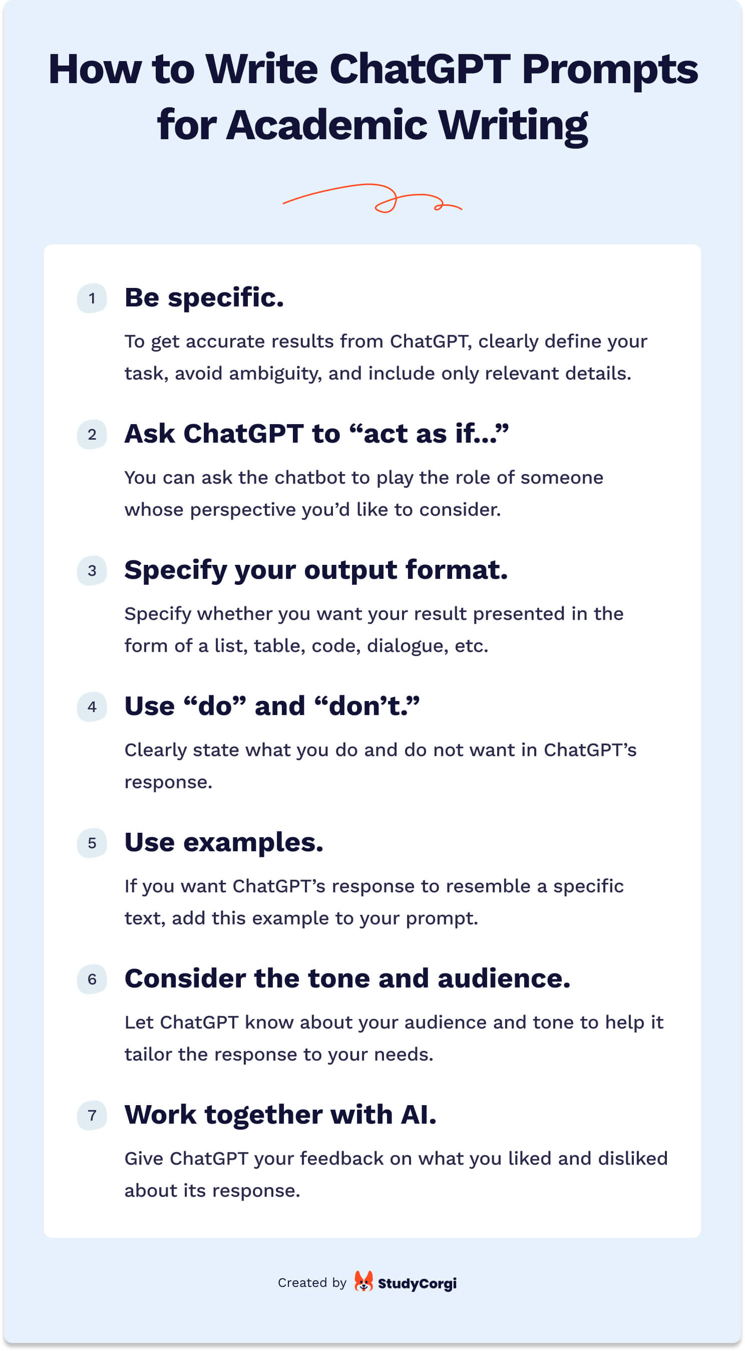 How to write ChatGPT prompts for academic writing.