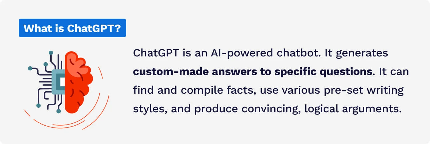 The picture contains an explanation of what ChatGPT is.