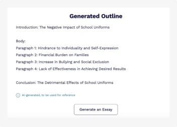 The picture illustrates the fourth step of using the outline generator.