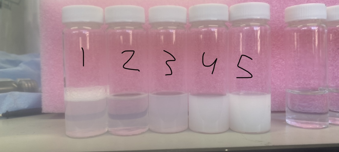 The five different concentration of surfactant NaCho.