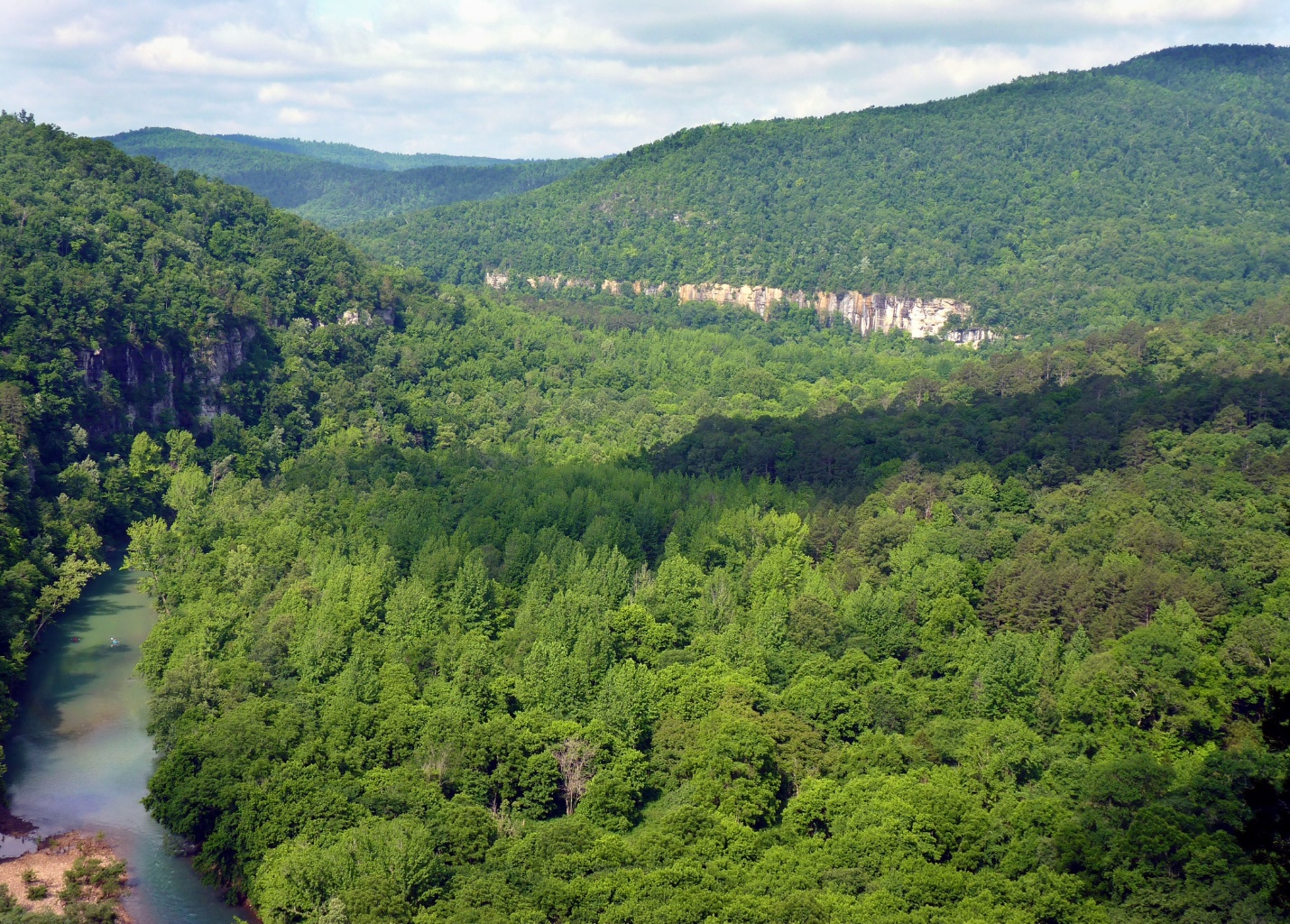 Ozark Highlands with a river flowing