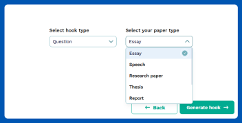 The picture illustrates the third step of using the hook generator.