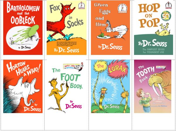 Bestseller books written by Dr. Seuss