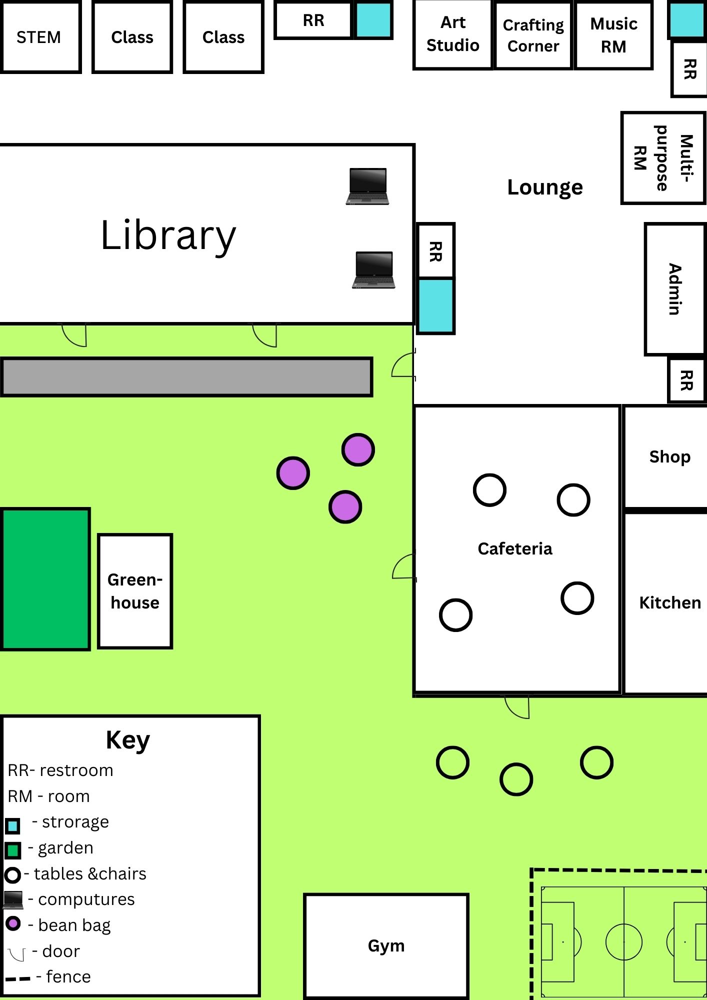 Multifunctional Design of a Safe Before and After-School Recreational Space