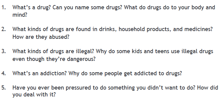 Discussion questions to prompt student memory