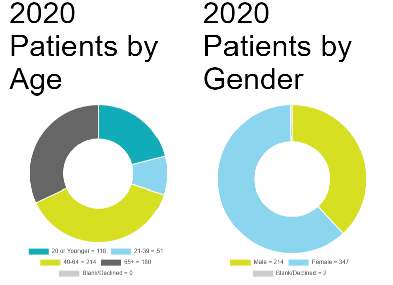 2020 Patients by Age and Gender