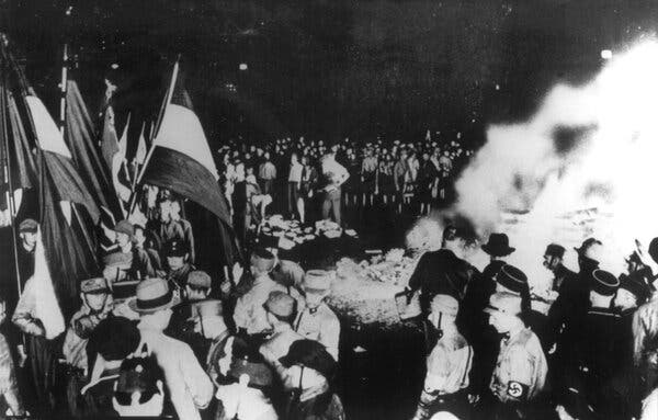 A Nazi book burning in 1933