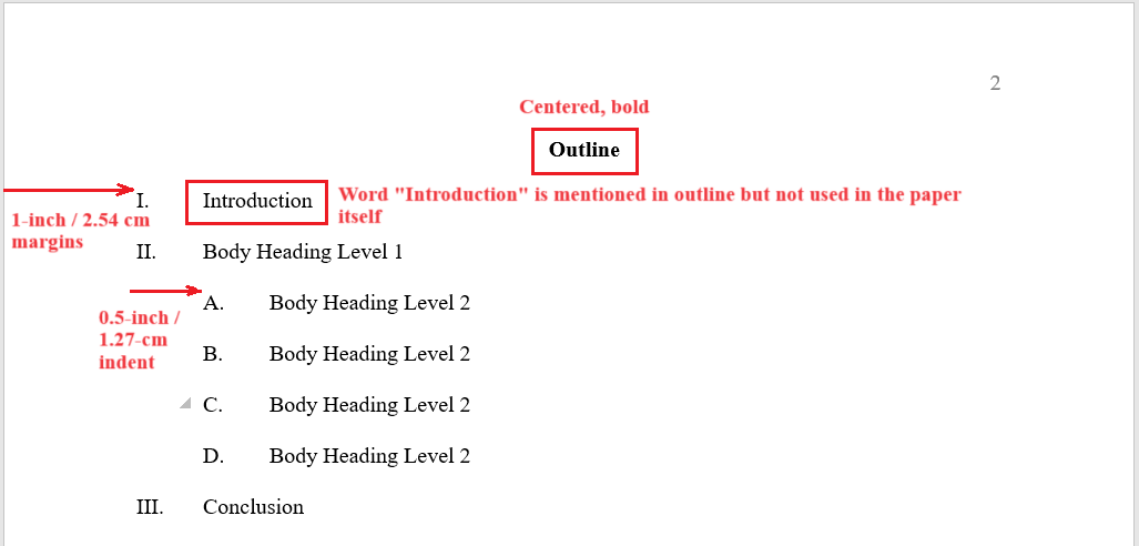 APA outline template.