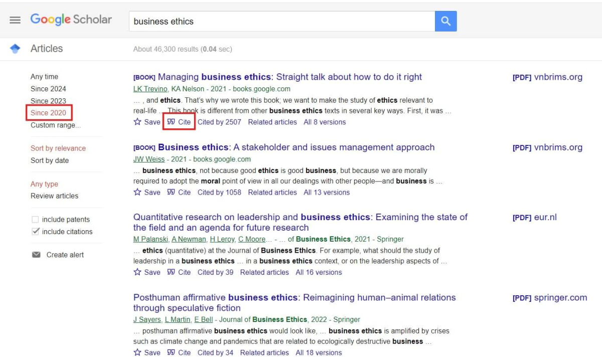 Google Scholar screenshot.