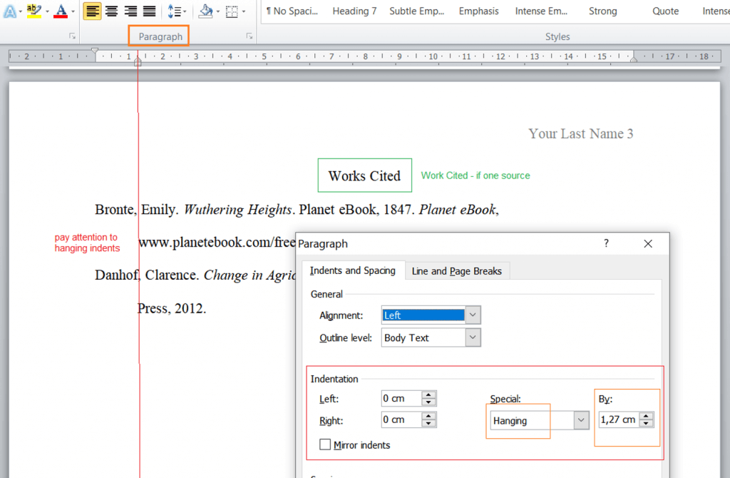 MLA 9 works cited template.