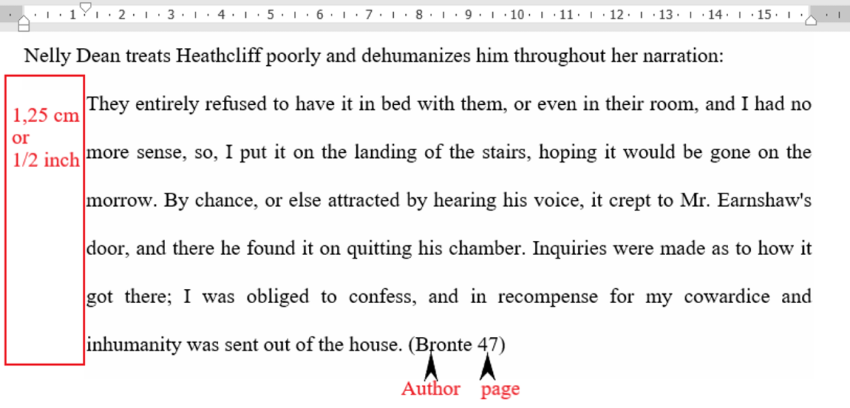 Samples of quoting (long quotes) MLA 9.