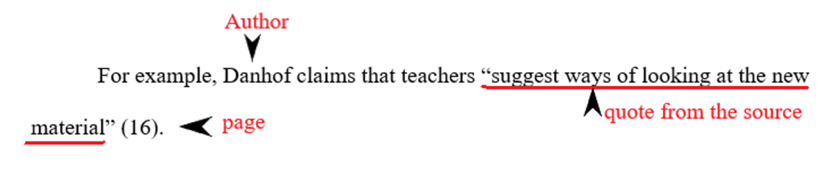 Samples of quoting (short quotes) MLA 9.