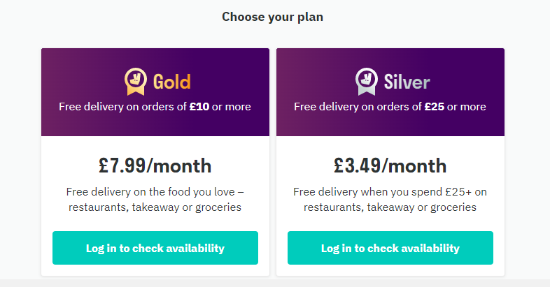 Deliveroo customers’ subscription plans