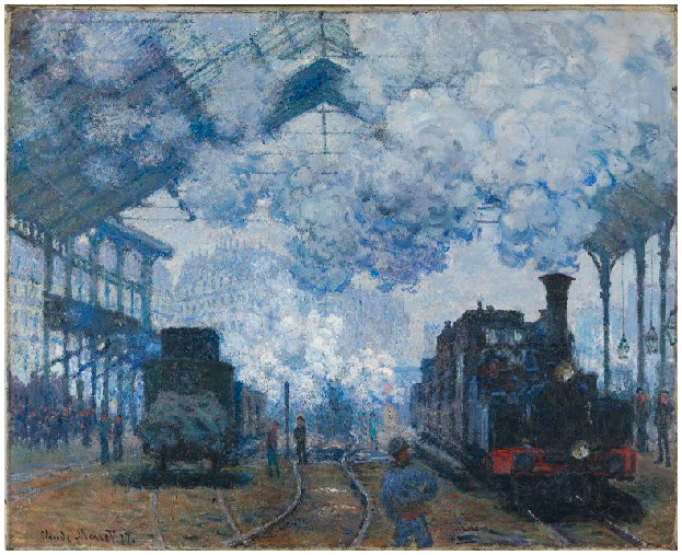 Claude Monet. Arrival of a Train (The Gare Saint-Lazare), 1877