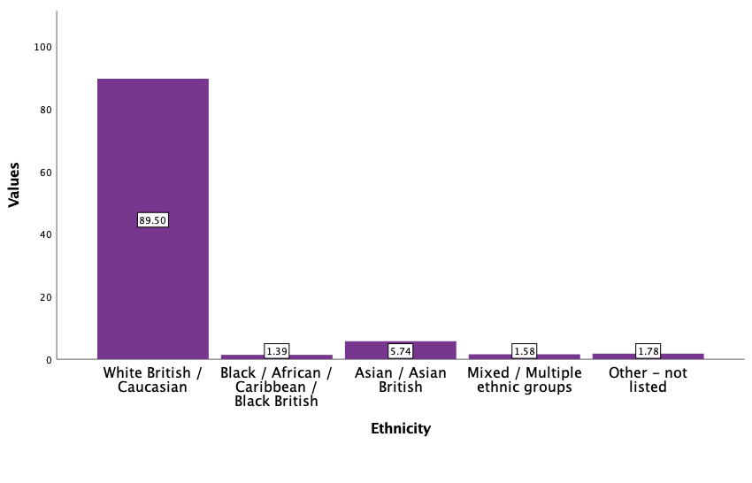 Ethnicity of respondents.