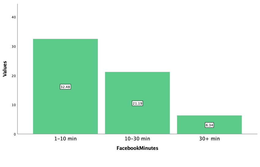Average time of visits to Facebook per day.