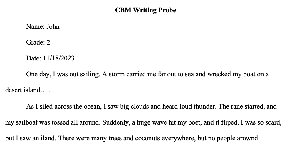 CBM Writing Probe.