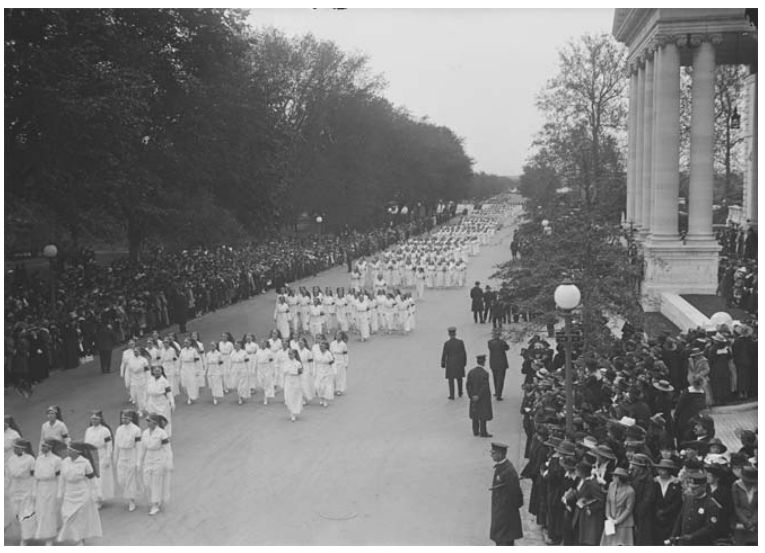 ARC Parade in Washington in 1917 to Praise Nurses' Efforts in the War.