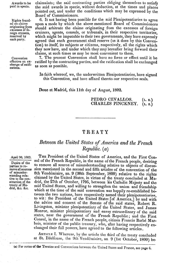 Treaties Between the United States and Foreign Nations (1789-1845).