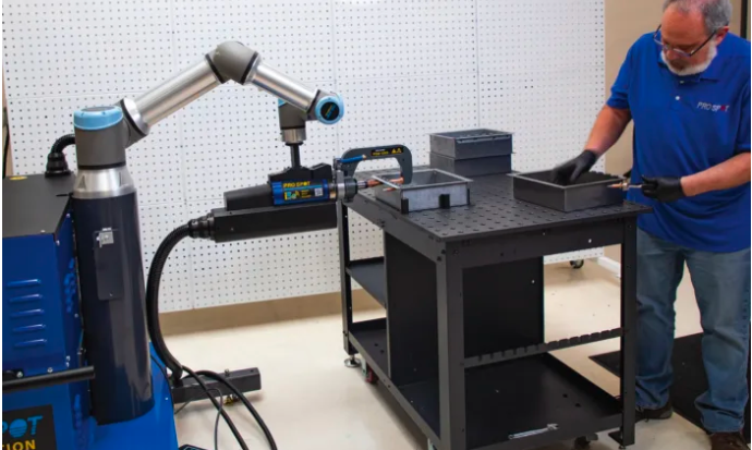 Example of a spot welder in use.