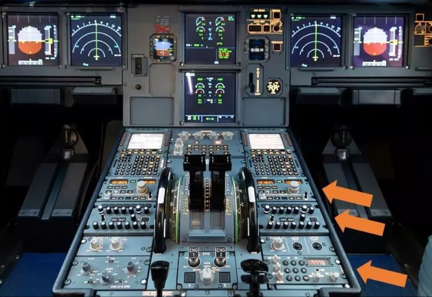 Airbus in-flight navigation and radio communication.