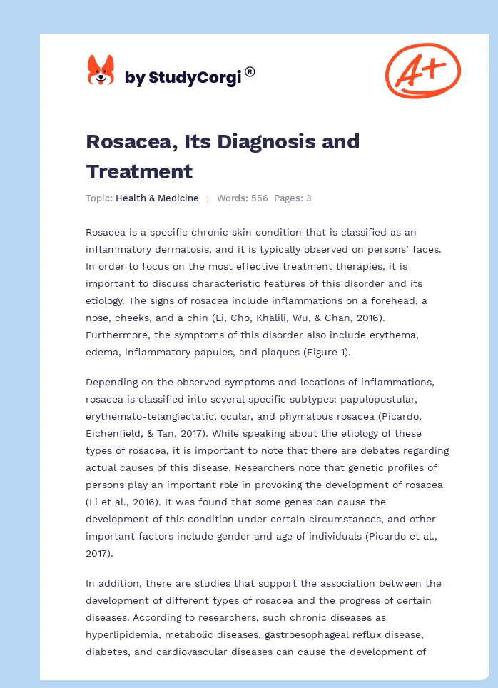 Rosacea, Its Diagnosis and Treatment. Page 1