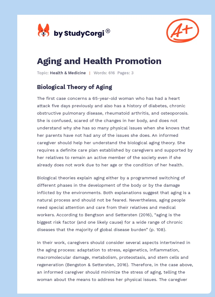 Aging and Health Promotion. Page 1