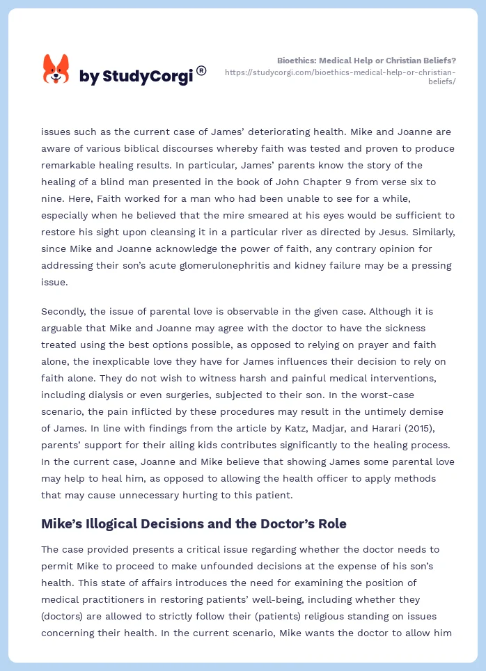 Bioethics: Medical Help or Christian Beliefs?. Page 2