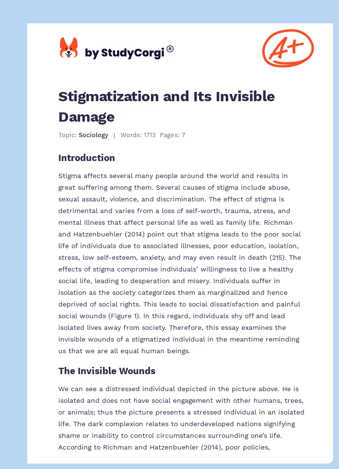 Stigmatization and Its Invisible Damage. Page 1
