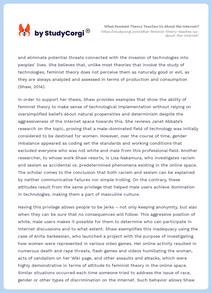 What Feminist Theory Teaches Us About the Internet?. Page 2