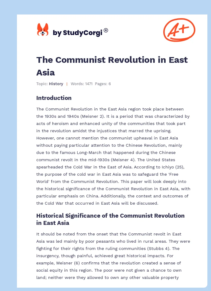 The Communist Revolution in East Asia. Page 1