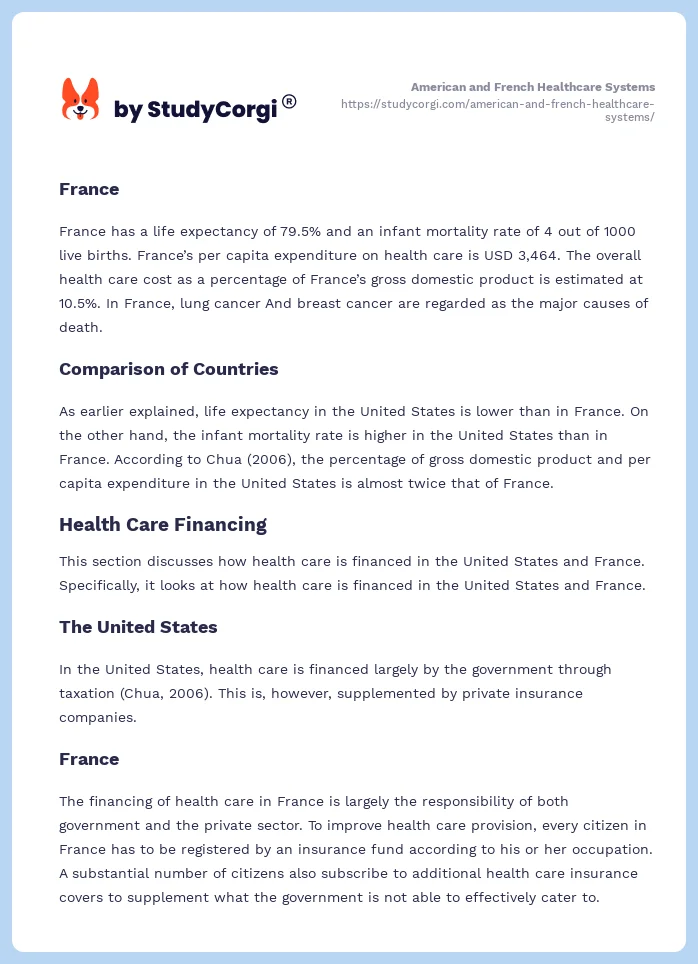 American and French Healthcare Systems. Page 2