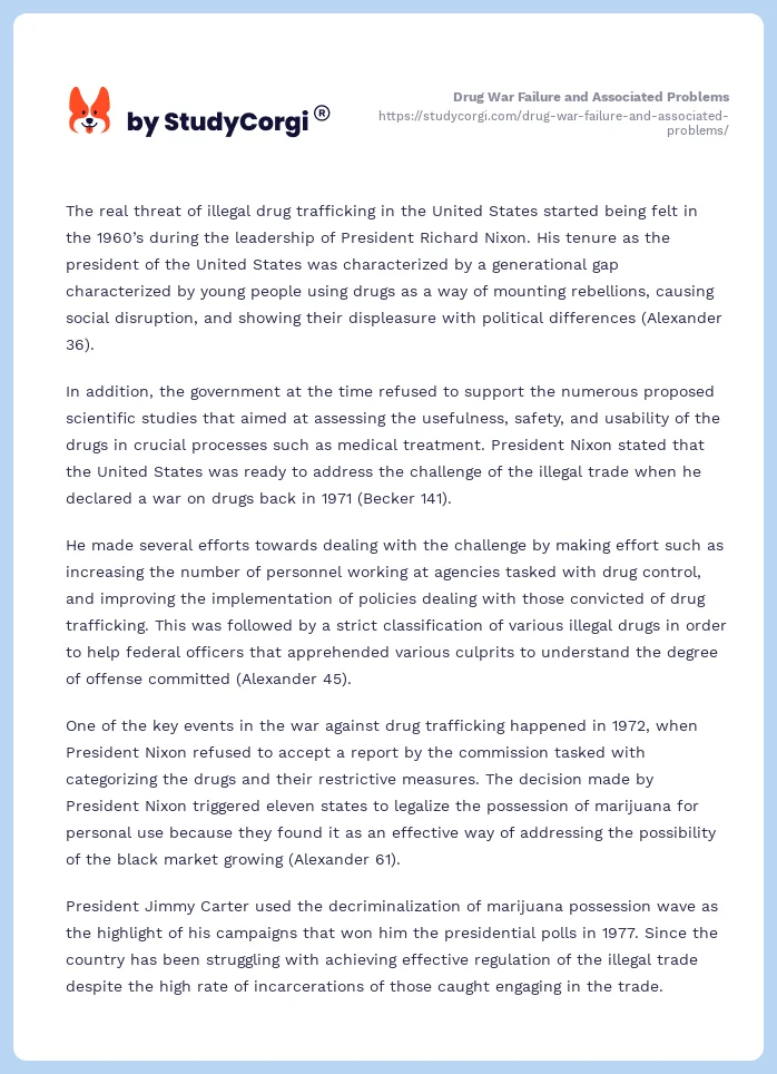 Drug War Failure and Associated Problems. Page 2
